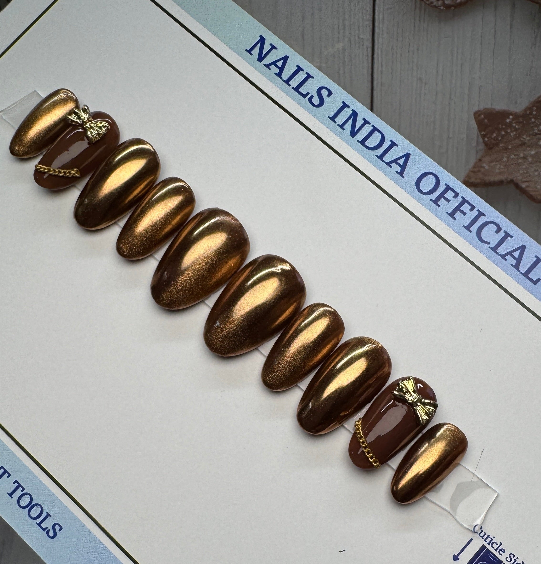 Bronzed Babe – Metallic Press-On Nails